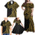 Hawaii And Philippines Family Matching Off Shoulder Maxi Dress and Hawaiian Shirt Kanaka Maoli With Tribal Sun Together Gold