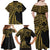 Hawaii And Philippines Family Matching Off Shoulder Maxi Dress and Hawaiian Shirt Kanaka Maoli With Tribal Sun Together Gold