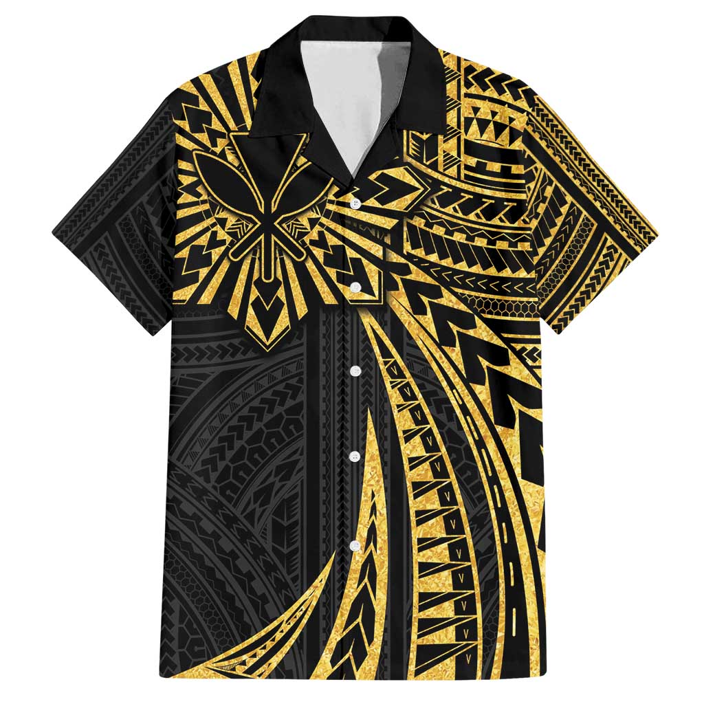 Hawaii And Philippines Family Matching Puletasi and Hawaiian Shirt Kanaka Maoli With Tribal Sun Together Gold