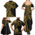 Hawaii And Philippines Family Matching Summer Maxi Dress and Hawaiian Shirt Kanaka Maoli With Tribal Sun Together Gold