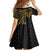 Hawaii And Philippines Family Matching Tank Maxi Dress and Hawaiian Shirt Kanaka Maoli With Tribal Sun Together Gold