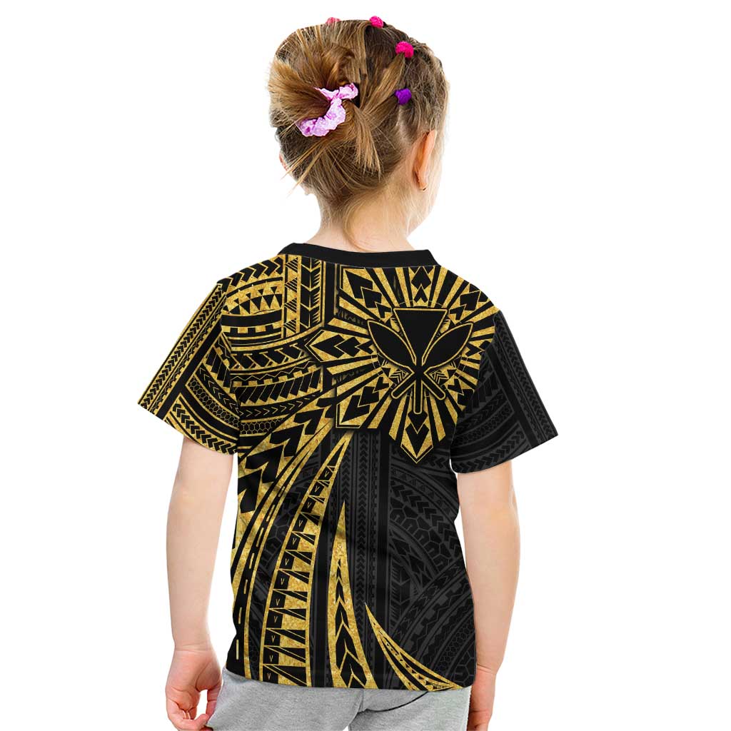 Hawaii And Philippines Kid T Shirt Kanaka Maoli With Tribal Sun Together Gold