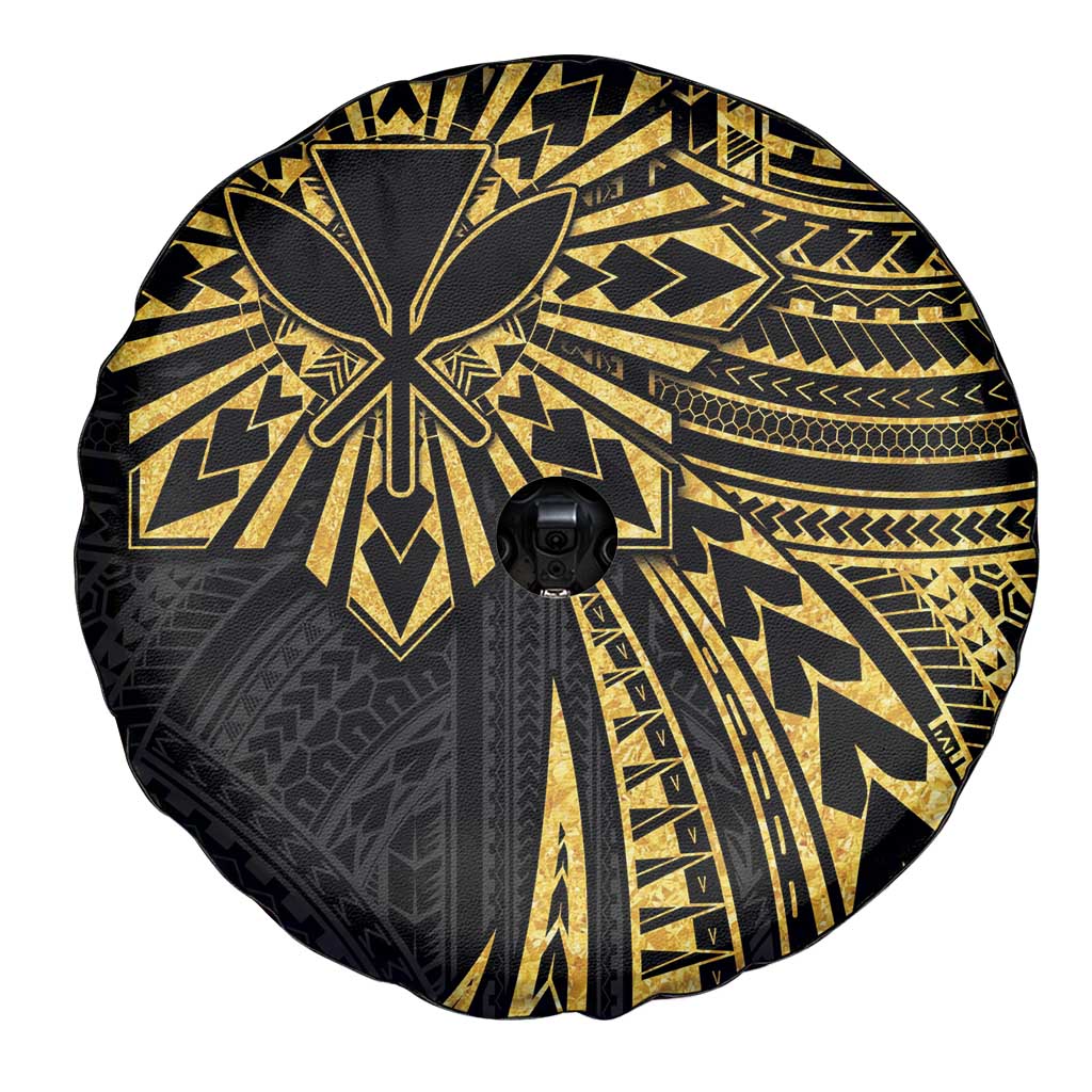 Hawaii And Philippines Spare Tire Cover Kanaka Maoli With Tribal Sun Together Gold