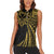 Hawaii And Philippines Women Sleeveless Polo Shirt Kanaka Maoli With Tribal Sun Together Gold