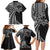 Hawaii And Philippines Family Matching Long Sleeve Bodycon Dress and Hawaiian Shirt Kanaka Maoli With Tribal Sun Together Black