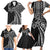 Hawaii And Philippines Family Matching Short Sleeve Bodycon Dress and Hawaiian Shirt Kanaka Maoli With Tribal Sun Together Black