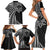 Hawaii And Philippines Family Matching Short Sleeve Bodycon Dress and Hawaiian Shirt Kanaka Maoli With Tribal Sun Together Black