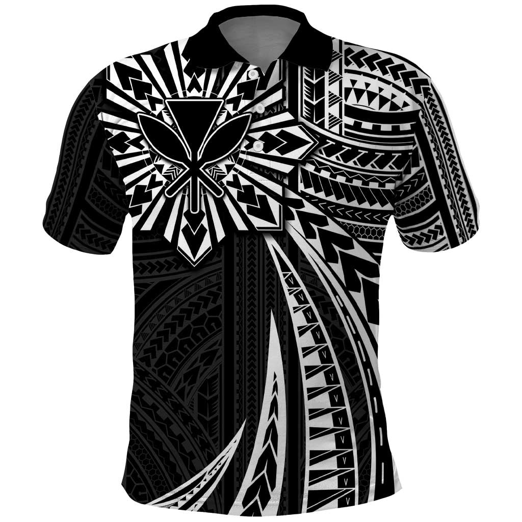 Hawaii And Philippines Polo Shirt Kanaka Maoli With Tribal Sun Together Black