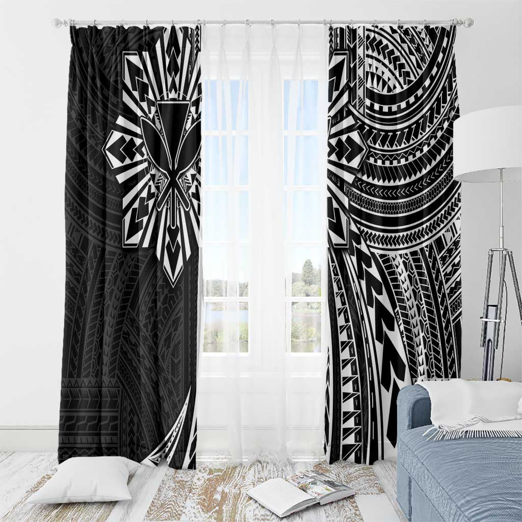 Hawaii And Philippines Window Curtain Kanaka Maoli With Tribal Sun Together Black