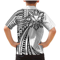 Hawaii And Philippines Family Matching Mermaid Dress and Hawaiian Shirt Kanaka Maoli With Tribal Sun Together White