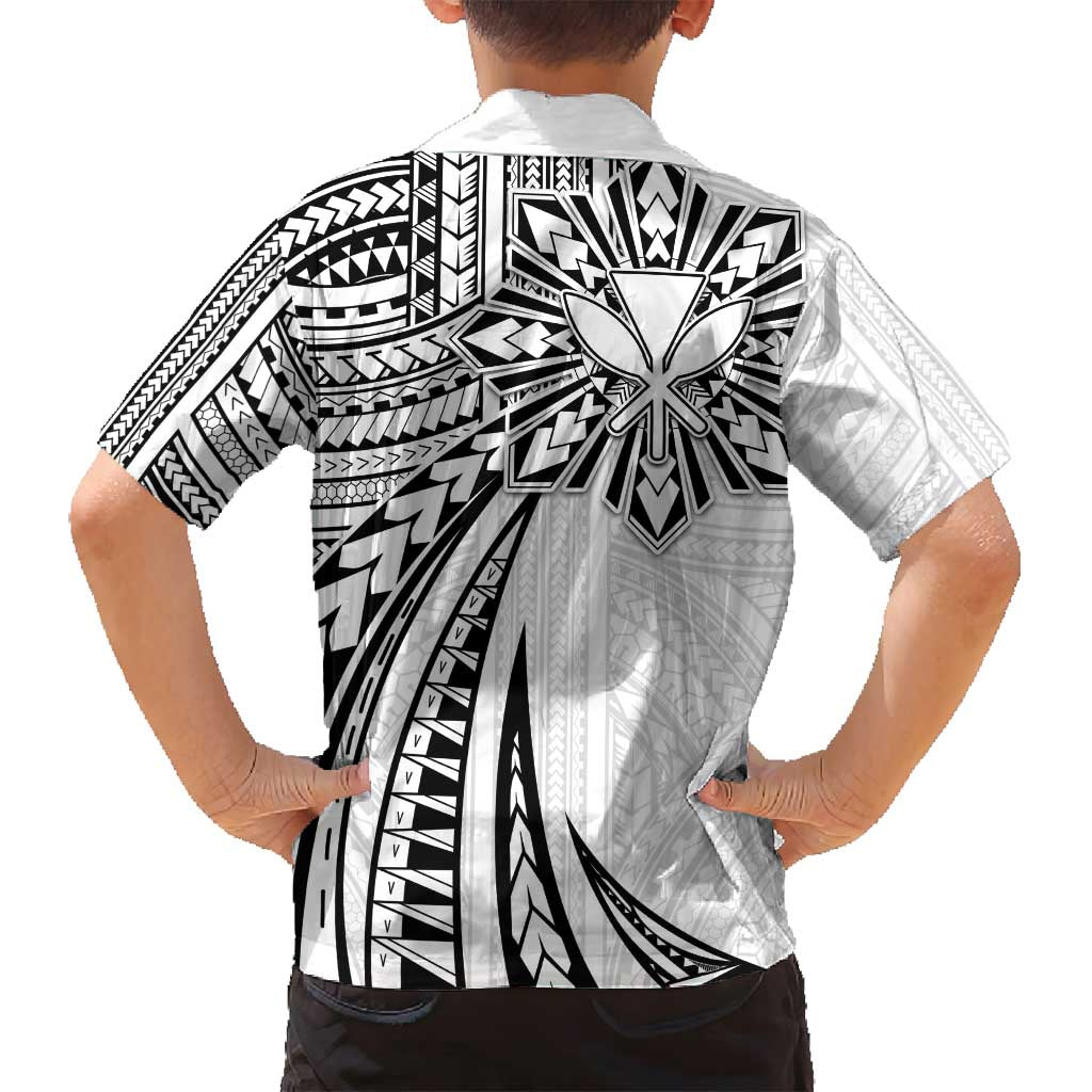 Hawaii And Philippines Family Matching Off Shoulder Short Dress and Hawaiian Shirt Kanaka Maoli With Tribal Sun Together White