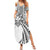 Hawaii And Philippines Family Matching Summer Maxi Dress and Hawaiian Shirt Kanaka Maoli With Tribal Sun Together White