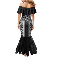 Hawaii And Philippines Together Mermaid Dress Polynesian Pattern With Filipino Barong Black