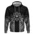 Hawaii And Philippines Together Zip Hoodie Polynesian Pattern With Filipino Barong Black
