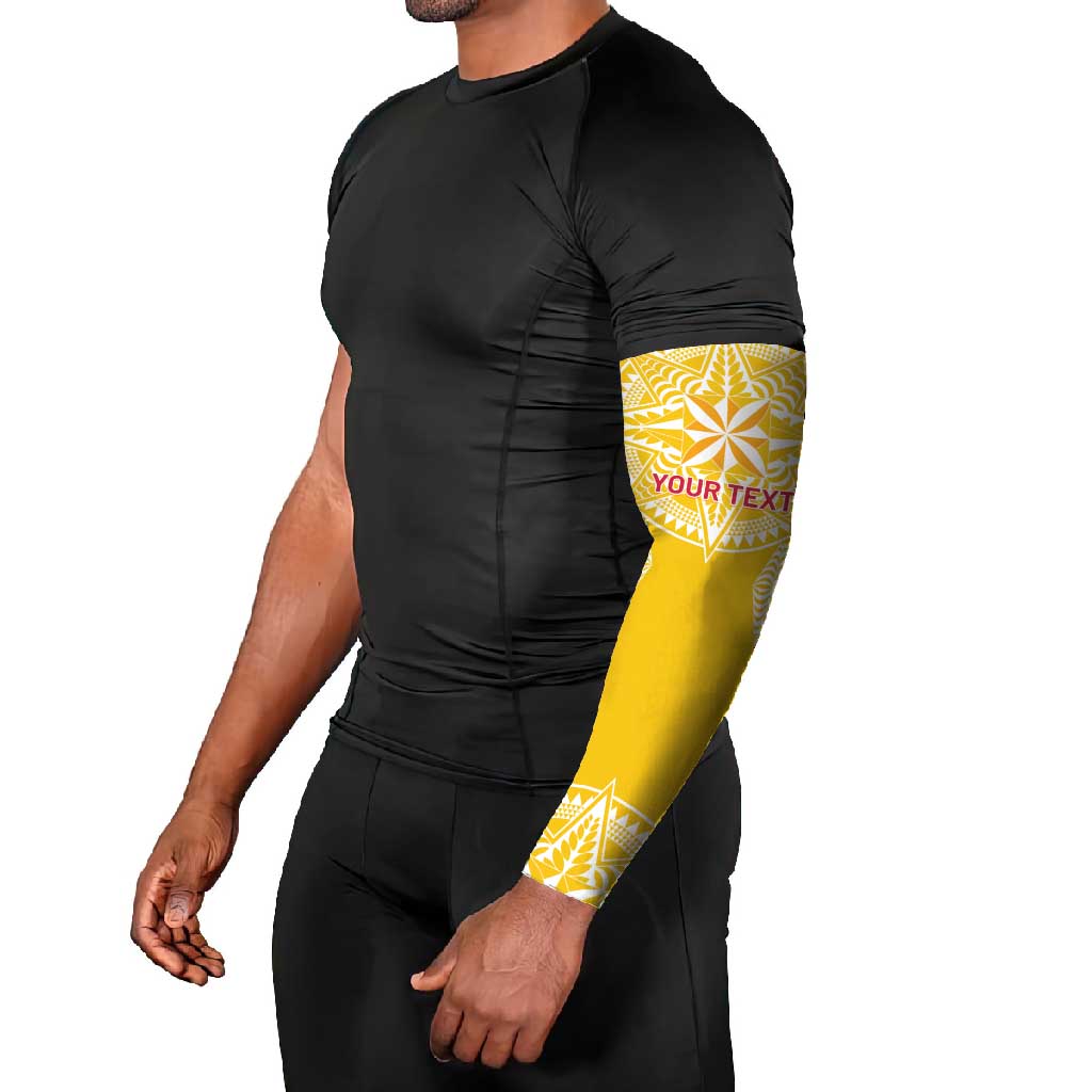 Personalised Anastasis College Arm Sleeves Tonga Ngatu Pattern LT05 - Polynesian Pride