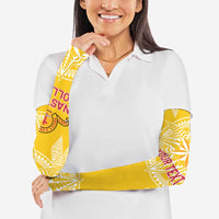 Personalised Anastasis College Arm Sleeves Tonga Ngatu Pattern LT05 - Polynesian Pride