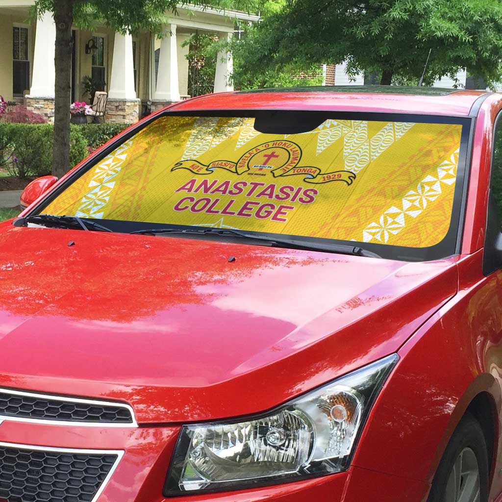 Anastasis College Auto Sun Shade Tonga Ngatu Pattern LT05 - Polynesian Pride
