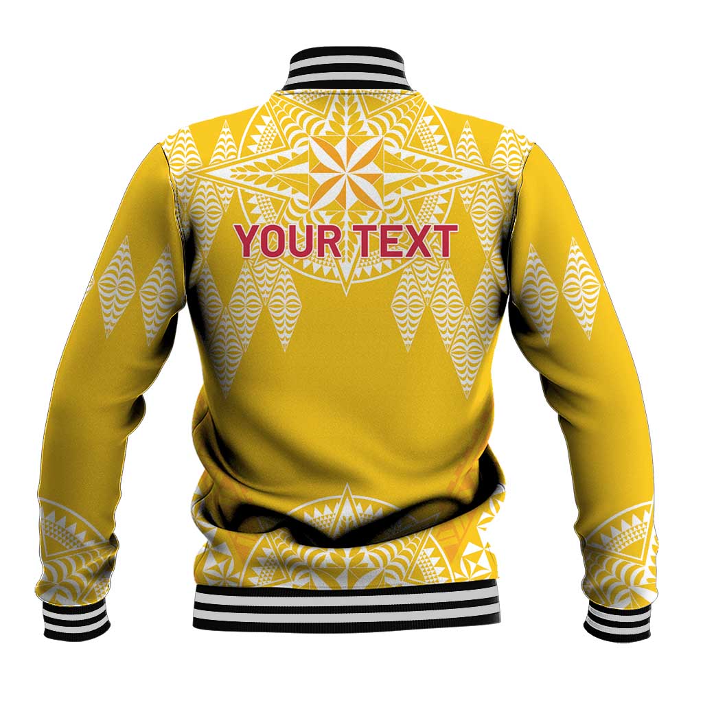 Personalised Anastasis College Baseball Jacket Tonga Ngatu Pattern - Polynesian Pride