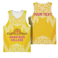 Personalised Anastasis College Basketball Jersey Tonga Ngatu Pattern - Polynesian Pride