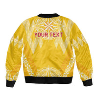 Personalised Anastasis College Bomber Jacket Tonga Ngatu Pattern - Polynesian Pride