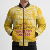 Personalised Anastasis College Bomber Puffer Jacket Tonga Ngatu Pattern - Polynesian Pride