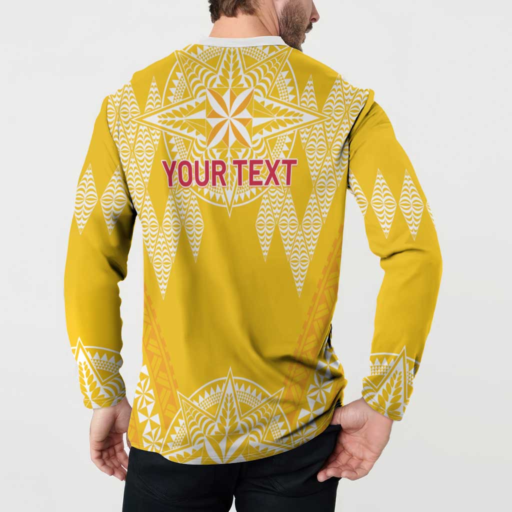 Personalised Anastasis College Button Sweatshirt Tonga Ngatu Pattern - Polynesian Pride