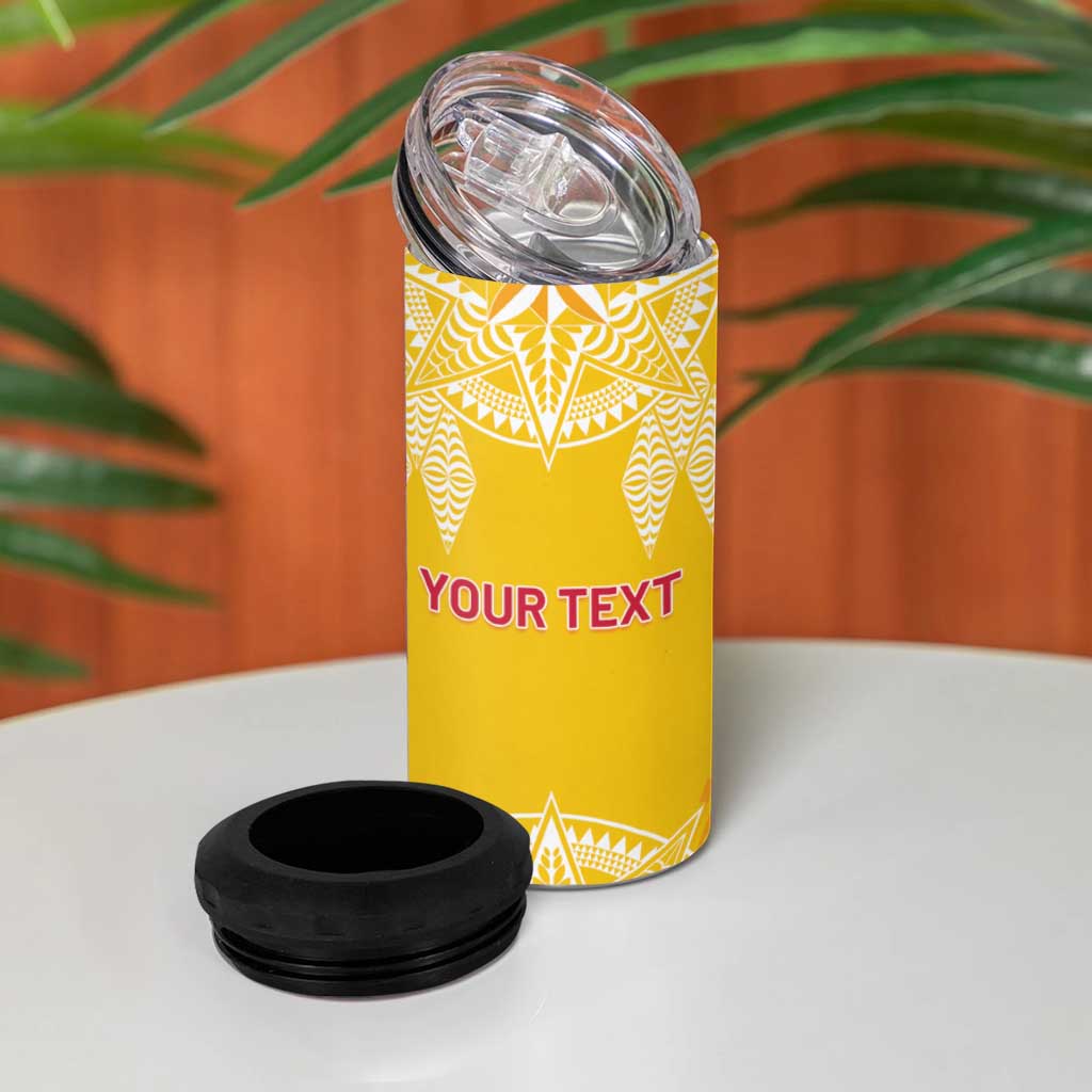 Personalised Anastasis College 4 in 1 Can Cooler Tumbler Tonga Ngatu Pattern LT05 - Polynesian Pride