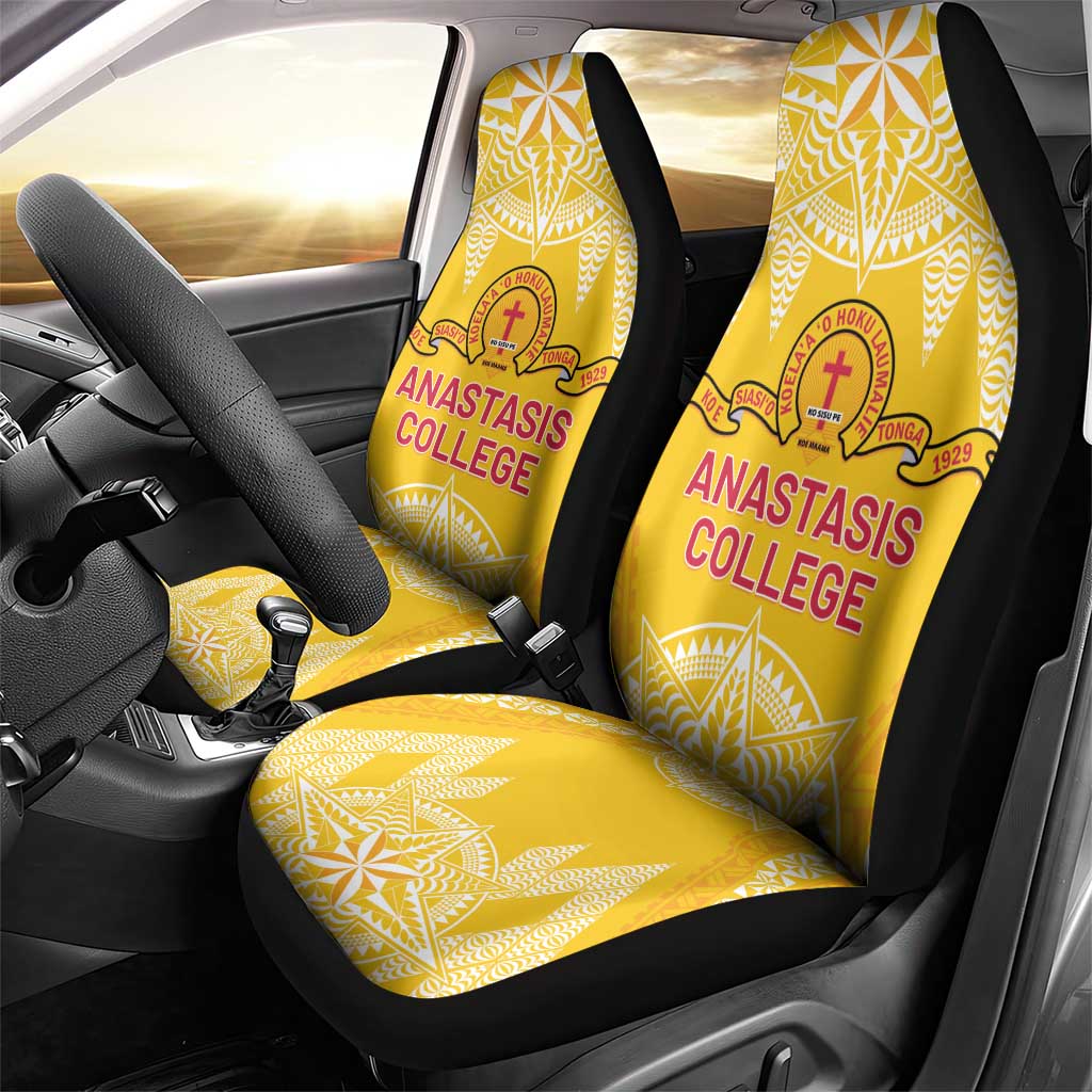 Anastasis College Car Seat Cover Tonga Ngatu Pattern - Polynesian Pride