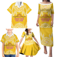 Personalised Anastasis College Family Matching Puletasi and Hawaiian Shirt Tonga Ngatu Pattern - Polynesian Pride