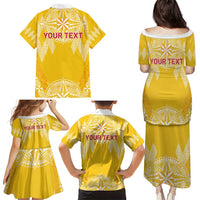 Personalised Anastasis College Family Matching Puletasi and Hawaiian Shirt Tonga Ngatu Pattern - Polynesian Pride