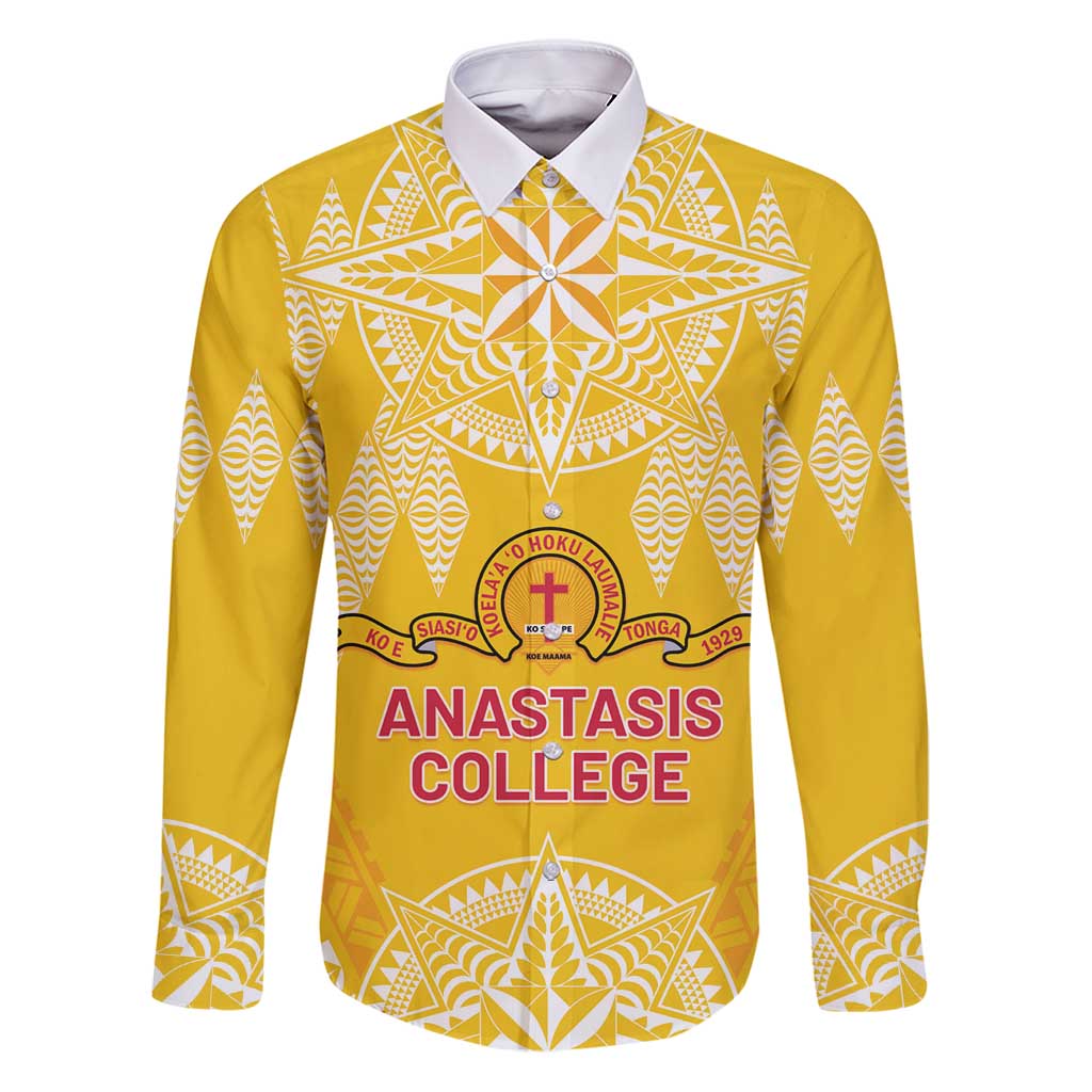 Personalised Anastasis College Family Matching Puletasi and Hawaiian Shirt Tonga Ngatu Pattern - Polynesian Pride