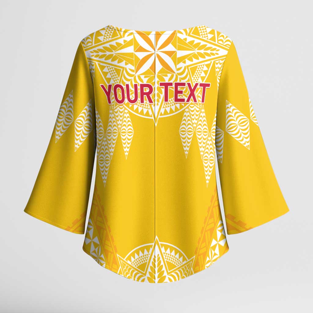 Personalised Anastasis College Kimono Sleeve Blouse Tonga Ngatu Pattern LT05 - Polynesian Pride