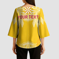 Personalised Anastasis College Kimono Sleeve Blouse Tonga Ngatu Pattern LT05 - Polynesian Pride