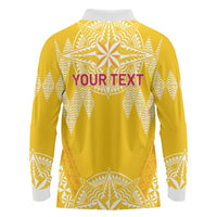 Personalised Anastasis College Long Sleeve Polo Shirt Tonga Ngatu Pattern - Polynesian Pride