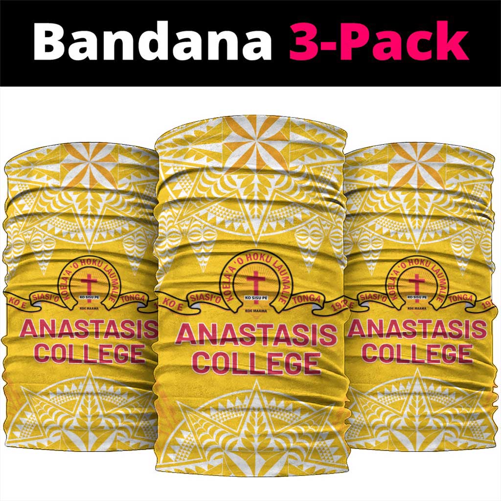 Anastasis College Neck Gaiter Tonga Ngatu Pattern LT05 package One Size: 25*50cm Yellow - Polynesian Pride