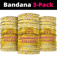 Anastasis College Neck Gaiter Tonga Ngatu Pattern LT05 package One Size: 25*50cm Yellow - Polynesian Pride