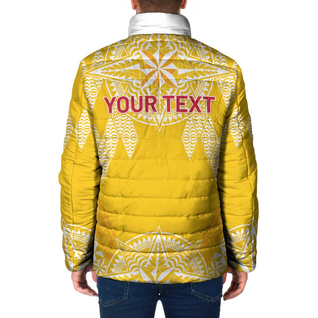 Personalised Anastasis College Padded Jacket Tonga Ngatu Pattern - Polynesian Pride