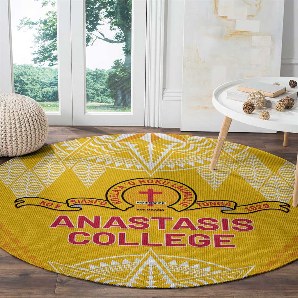 Anastasis College Round Carpet Tonga Ngatu Pattern - Polynesian Pride