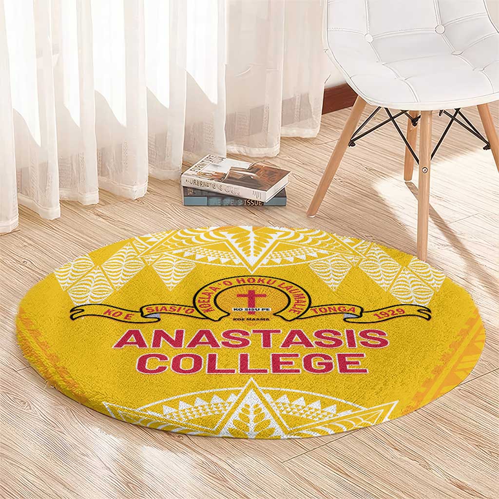 Anastasis College Round Carpet Tonga Ngatu Pattern - Polynesian Pride
