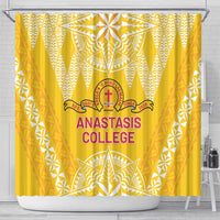 Anastasis College Shower Curtain Tonga Ngatu Pattern - Polynesian Pride