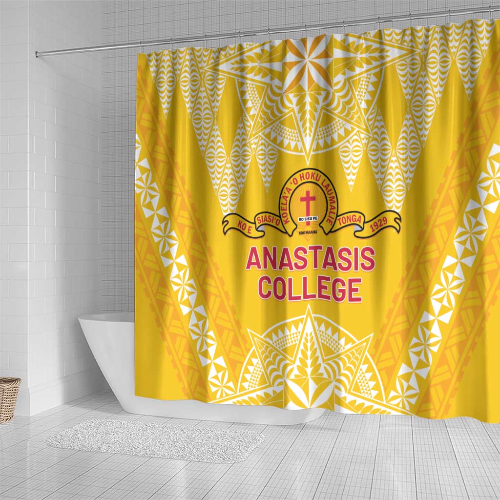 Anastasis College Shower Curtain Tonga Ngatu Pattern - Polynesian Pride