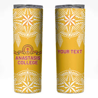 Personalised Anastasis College Skinny Tumbler Tonga Ngatu Pattern - Polynesian Pride