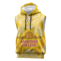 Personalised Anastasis College Sleeveless Hoodie Tonga Ngatu Pattern - Polynesian Pride