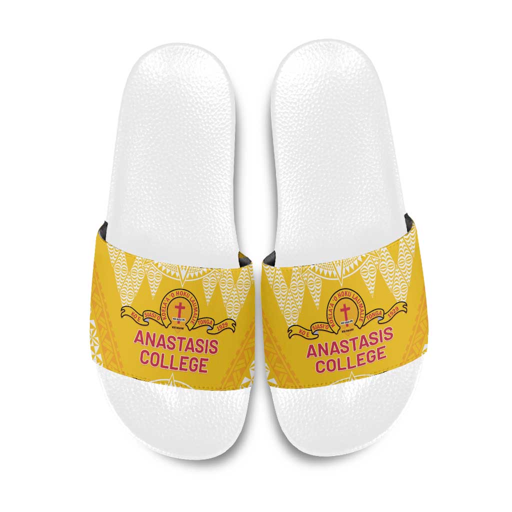 Anastasis College Slide Sandals Tonga Ngatu Pattern - Polynesian Pride