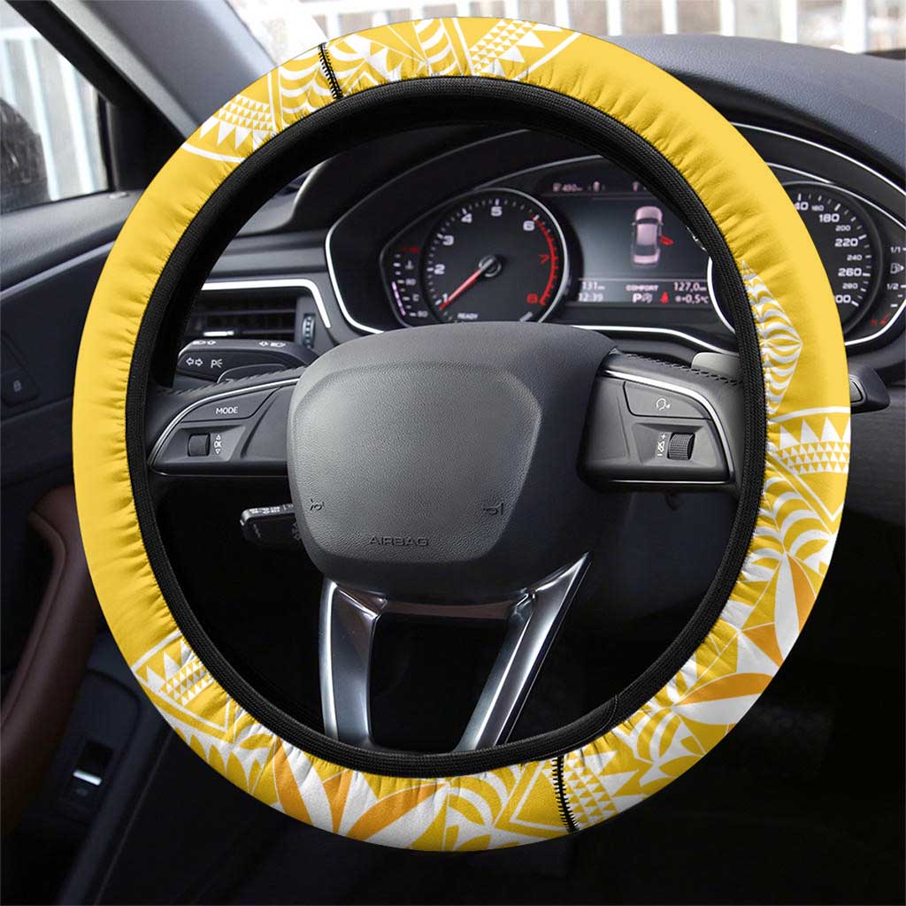 Anastasis College Steering Wheel Cover Tonga Ngatu Pattern LT05 - Polynesian Pride