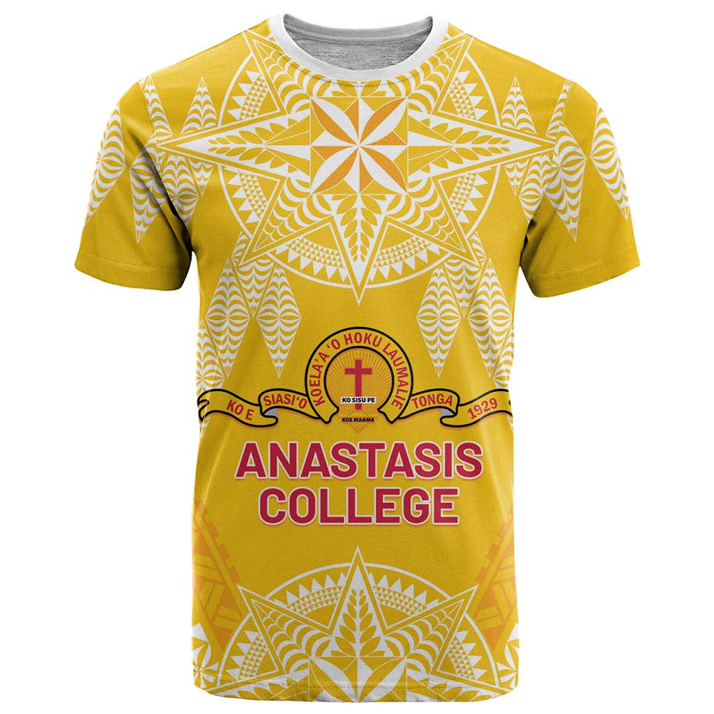 Personalised Anastasis College T Shirt Tonga Ngatu Pattern - Polynesian Pride