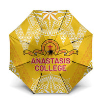 Anastasis College Umbrella Tonga Ngatu Pattern LT05 One Size Folded 11.42 inch Opened Diameter 37.4 inch Yellow - Polynesian Pride