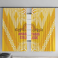 Anastasis College Window Curtain Tonga Ngatu Pattern - Polynesian Pride