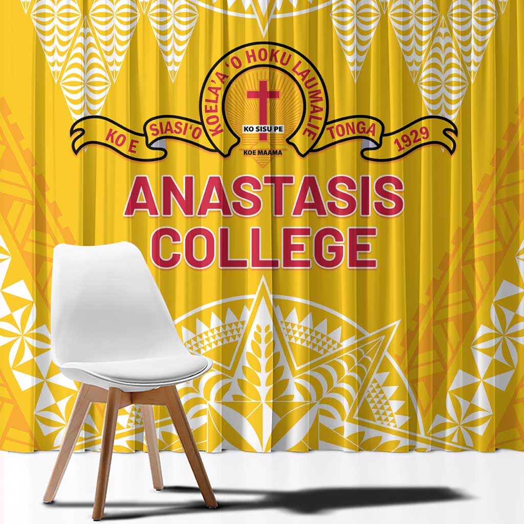 Anastasis College Window Curtain Tonga Ngatu Pattern - Polynesian Pride
