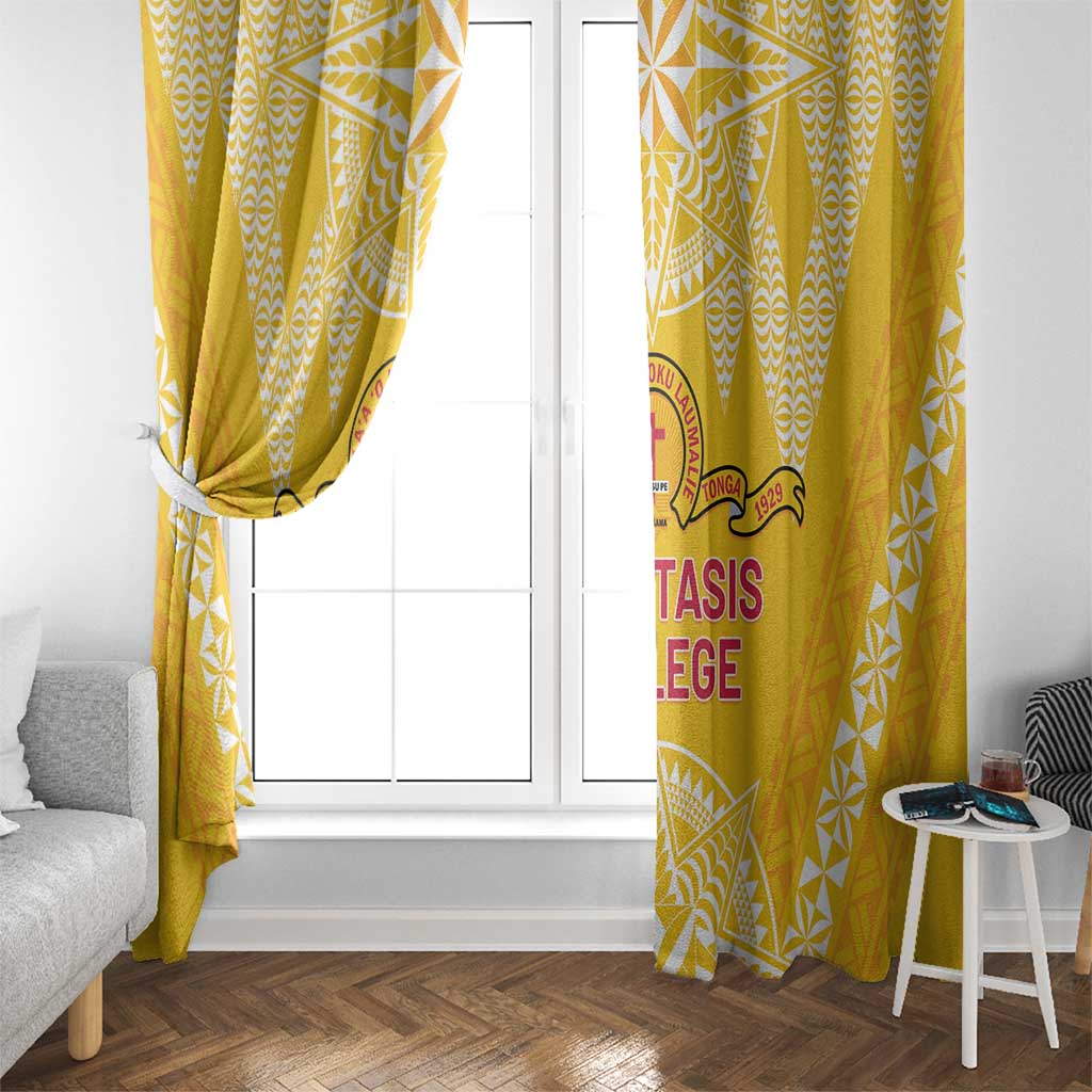 Anastasis College Window Curtain Tonga Ngatu Pattern - Polynesian Pride